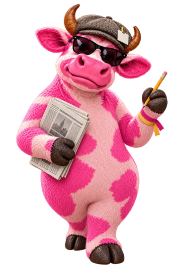 Pinky the Cow, newspaper correspondent